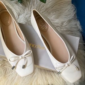 Franco Sarto Alexane White Cream Ballerina Flat